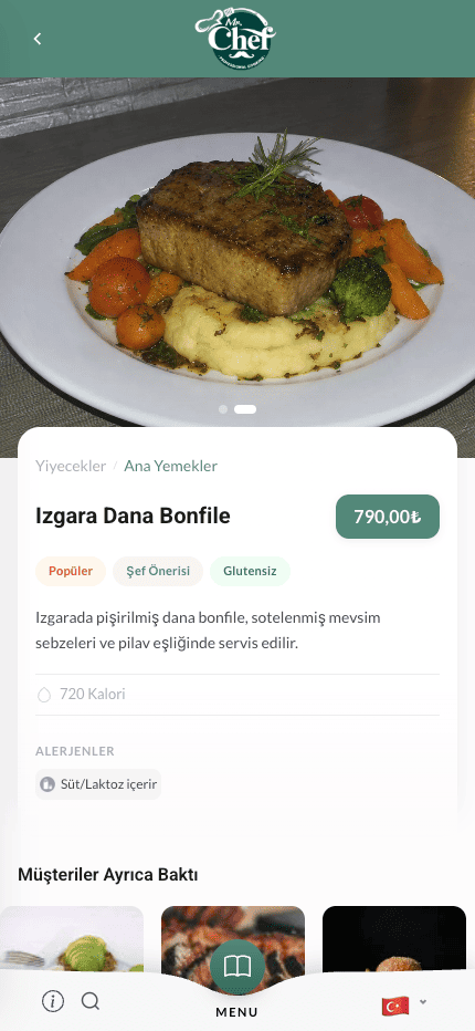 Amatör telefon çekimi — restoran menüsündeki hamburger fotoğrafı